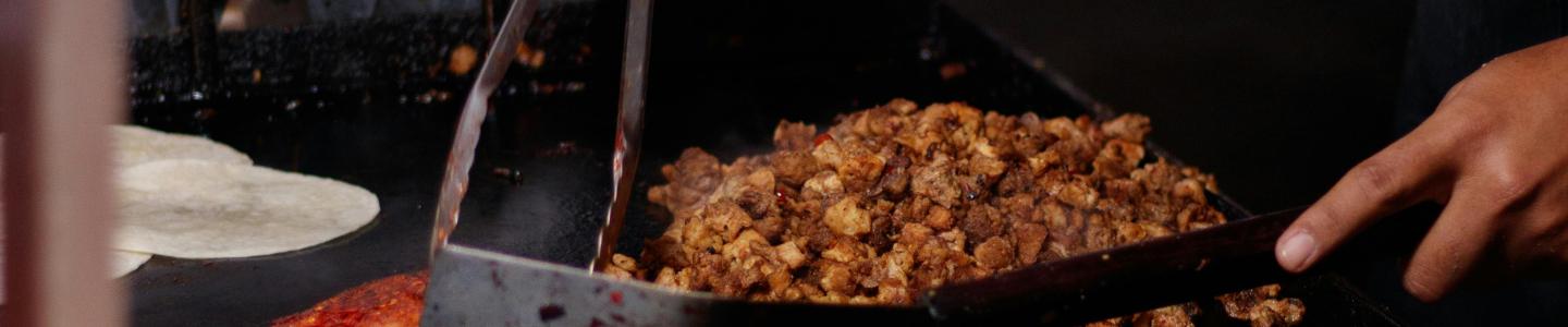 food being manipulated by someone